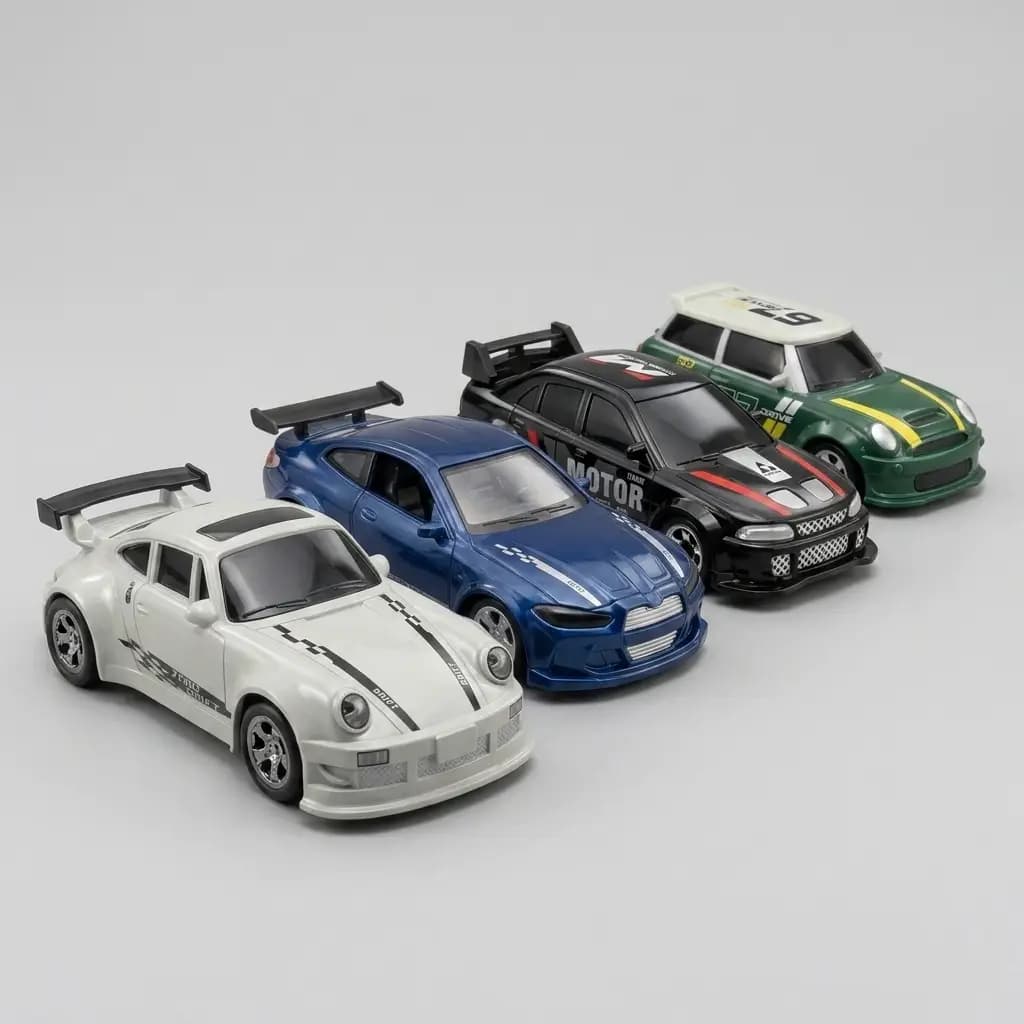 The range: Porsche, BMW, rally sedan and Mini drift bodies
